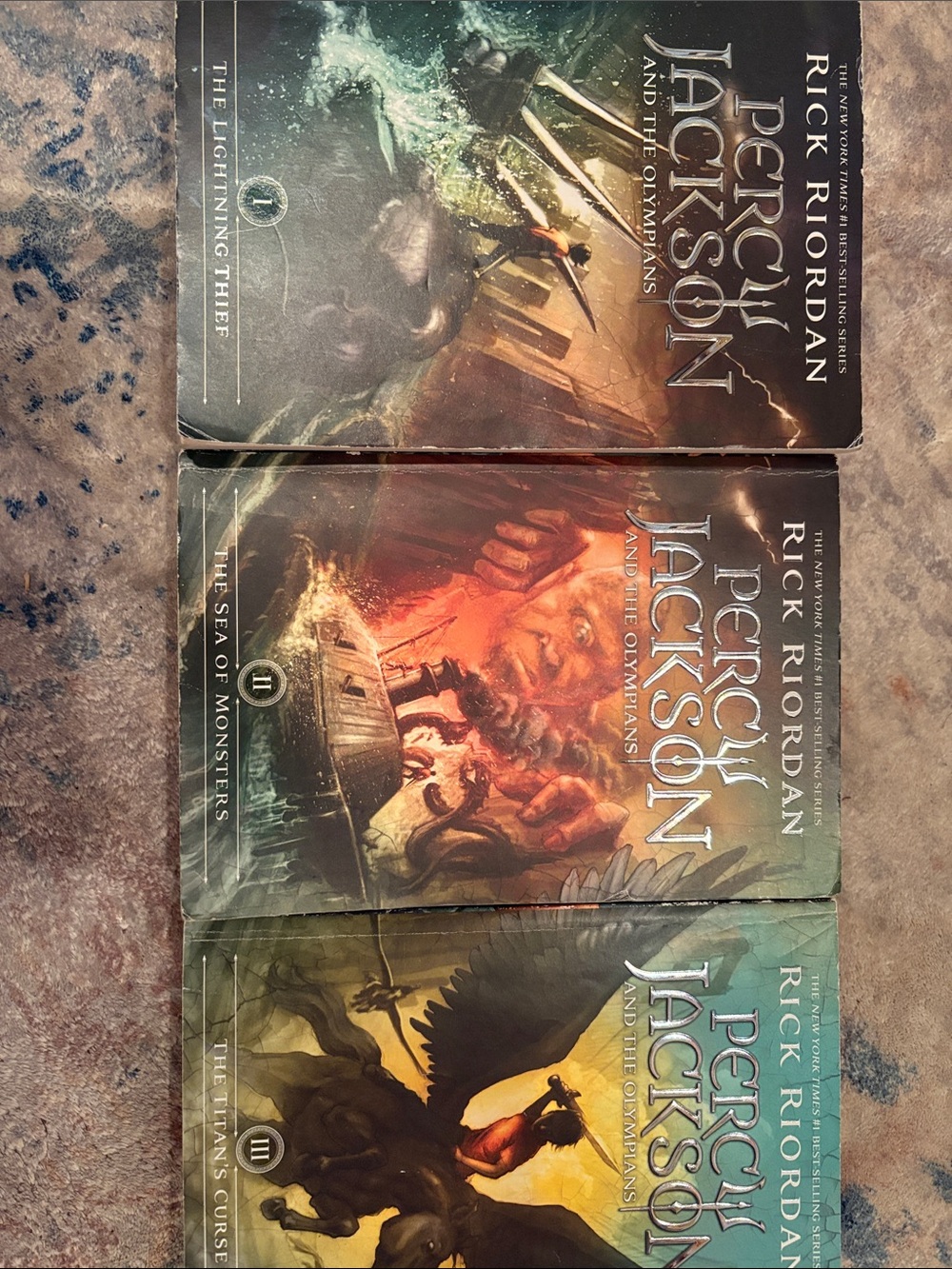 Percy Jackson Volumes 1-3 Paperback Book Set - Rick Riordan - Multicolor Covers